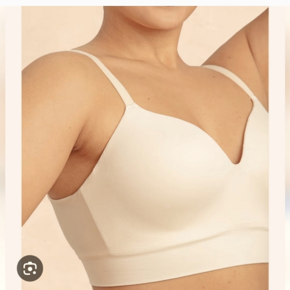 Truekind Supportive Comfort Wireless Shaping Bra Sz L NWT #10210 Sand/Beige